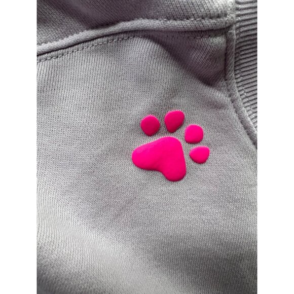 Wildfox Love Sweatshirt Dogs Love Me Gray W/ Pink Paw Print Womens L - Picture 6 of 10
